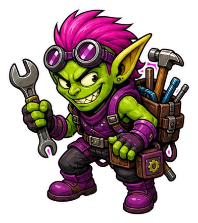 Builder Goblin transparent character art