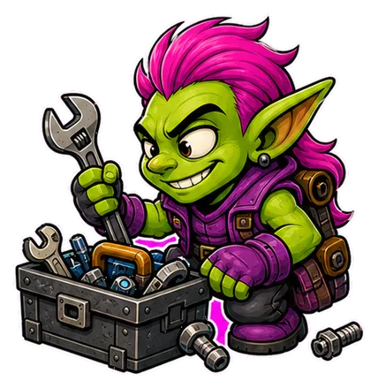 Builder Goblin transparent character art