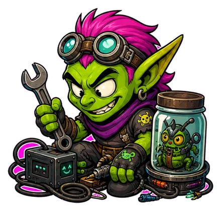 Debug Goblin transparent character art