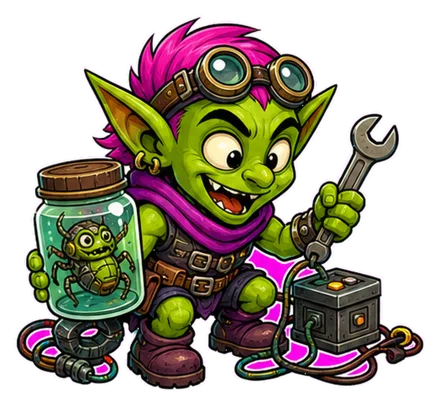 Debug Goblin transparent character art