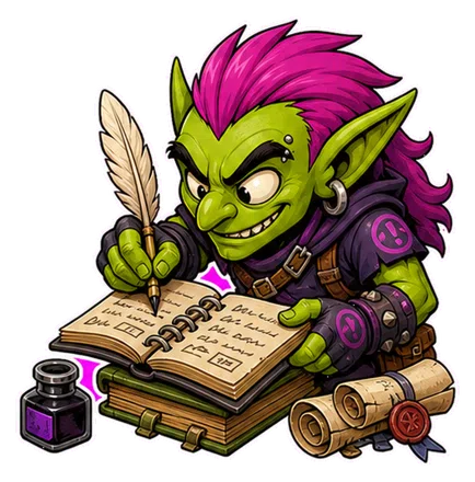 Scribe Goblin transparent character art