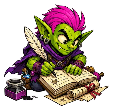 Scribe Goblin transparent character art